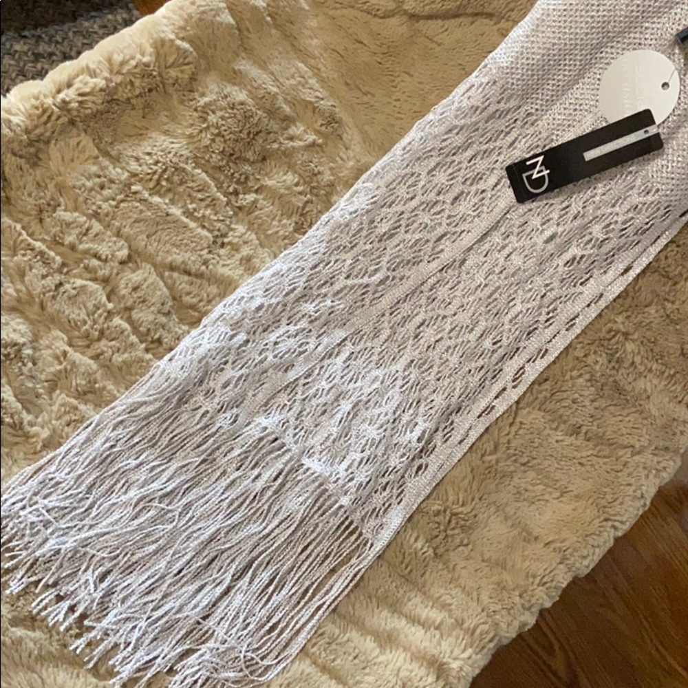 ND Special Occasions Metallic Silver Dress Scarf